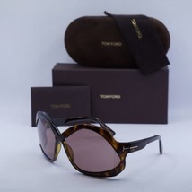 TOM FORD FT0903 52E Dark Havana/Brown 68-16-120 Sunglasses New Authentic - $230.68