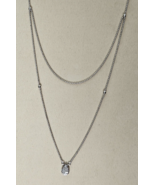 Fancy Two-Layer Diamond Necklace with Rhodium Over 925 Sterling 0.14 ctw... - $89.95