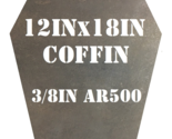 12&quot; x 18&quot; x 3/8&quot; AR500 Cowboy Action Coffin Silhouette Steel Shooting Ta... - £61.57 GBP