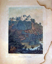 Rare Stone Lithograph by Ducker &amp; Blau Wolkenstein Saxony Germany - £34.38 GBP