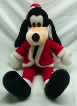Vintage 80&#39;s Walt Disney Christmas Goofy As Santa Claus 18&quot; Plush Stuffed Animal - $29.70