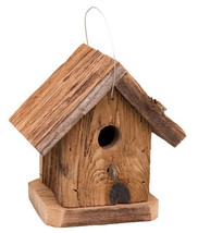 RUSTIC BIRDHOUSE CABIN - Recycled Mushroom Wood Bird House - £45.58 GBP