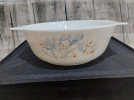 Vintage Pyrex Blue Iris 4 Cup Casserole Bowl Dish Made In England No Lid - Euc - £20.81 GBP