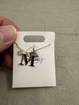 Disney Parks Mickey Mouse Faux Gem Letter M Gold Color Necklace NEW image 2