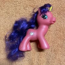 Gi-Go Wonder Pony Land Neon Pink Purple Hair Gold Crown &amp; Horn 3.75&quot; Uni... - $6.95