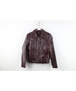 Vtg 70s Streetwear Womens 9 10 Quilt Lined Buckle Back Leather Jacket Ox... - $174.75 CAD