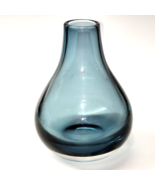 KROSNO Poland 6” Art Glass Bottle Vase - Smokey Teal - Heavy Hand Blown ... - €18,74 EUR