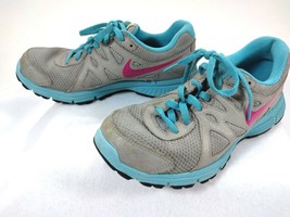 Nike Youth Girls Running Shoes Revolution 2 555090 Blue Gray Size 4.5Y - £10.91 GBP