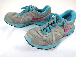 Nike Youth Girls Running Shoes Revolution 2 555090 Blue Gray Size 4.5Y - £11.10 GBP