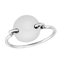 Bonded Round Engravable Disc Charm Sterling Silver Band Ring-8 - £10.31 GBP