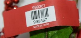 Unbranded 999367 Green Red Poinsettia  Holly Berries Christmas Decoration image 6