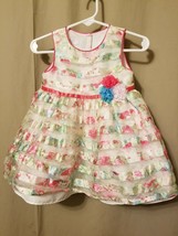 Special Occasion by Marmellata - Pink/Grn Floral Dress Size 12M    IR12 - $9.75