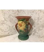 Vintage Roseville Pottery Vase Yellow Peony Flowers Vase Ohio Rare #59-6... - £86.53 GBP