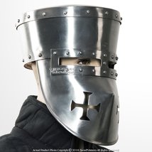 Medieval Gears Brand Steel Crusader Knights Templar Basket Helmet Great Helm Fun - £88.99 GBP