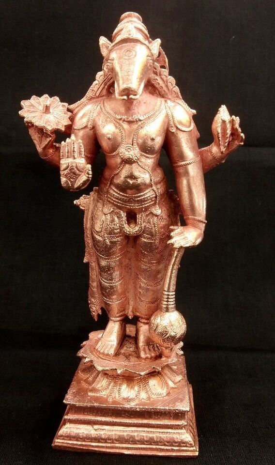 Lord Varaha Idol In Pure Solid Copper - 6 inches - $173.25