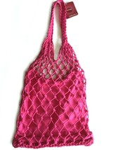 Vintage Y2K Xhilaration Pink Net Bag Rope Tote Bag Handbag Boho Bohemian... - $26.69