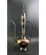 India Brass Persian Style Floral And Leaf Hand-Etched Large 15 1/2&quot; Ewer... - $1,700.65 MXN