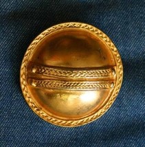 Elegant Ancient Style Gold-tone Brooch 1980s vintage 1 3/4&quot; - £11.97 GBP