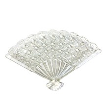 Vtg Fenton Clear Glass 10.5 Daisy and Button Fan Plate Vanity Tray Trink... - $21.87