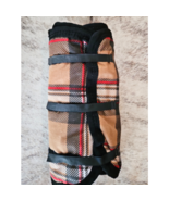 Horse Quick Leg Wraps Hook and Loop Closure Tan White Black Red Plaid USED - £7.98 GBP