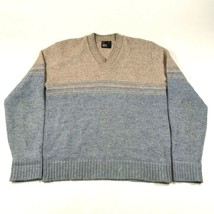 Vintage Robert Bruce Pullover Herren M Brown Blau Wollmischung Made IN USA - $19.78