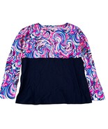 Lilly Pulitzer Girls Raz Berry Fin Top XL 12/14 NWOT Navy Pink Blue Swir... - $47.15 CAD
