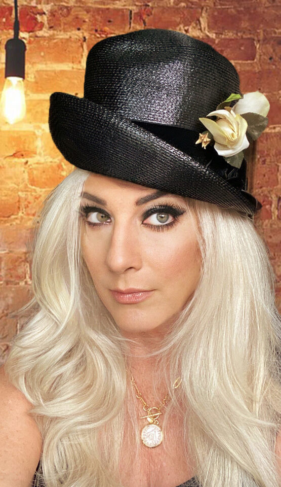 Vtg RETRO 50s Women&#39;s Jet Black Straw Brimmed Pillbox Hat Yellow Roses F... - $43.66