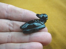 (Y-SCO-209) little SCORPION BLACK ONYX small stone carving Peru baby sco... - $12.19