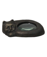 Whimsical Sleeping Kitten Cat Reading Magnifying Glass Cast Iron Accent ... - $30.17 CAD
