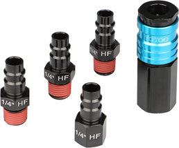 YOTOO High Flow Air Hose Fittings Kit (5 Piece), V Stytle, 1/4 In. NPT Quick Cou - £11.83 GBP