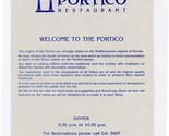 Portico Restaurant Menu Ramada Inn Rosemont Illinois 1990&#39;s Mediterranean  - £22.10 GBP