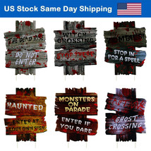 6Pcs Halloween Yard Warning Signs W/ Stakes Beware Signs Outdoor Scary D... - £20.45 GBP