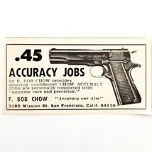 1968 Bob Chow 45 Caliber Pistol Accuracy Job Cali Advertisement Hunting E91E - $14.99