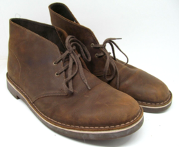 Clarks Bushacre Brown Leather 2-eye Chukka Boots Mens Size US 11.5 M  Made India - £28.21 GBP