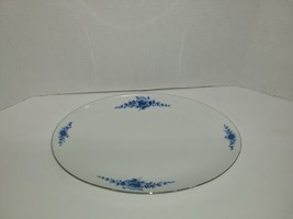 Eschenbach China Bavaria Porcelain Danish Blue Platinum Oval Bread Plate Vtg - £14.70 GBP