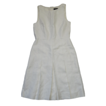 NWT J.Crew 365 Pleated A-line in Ivory Structured Linen Sleeveless Dress 6 - £56.80 GBP