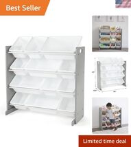 Grey/White Kids Toy Organizer with 12 Storage Bins, Toddler - $87.84