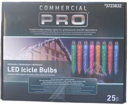 Gemmy LED Icicle C9 Bulbs ONLY 25ct Multicolor Lights Commercial Pro Rep... - £24.92 GBP