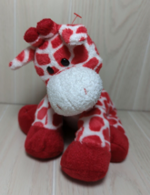 Ty Pluffies Plush Kisser Giraffe Red White Baby Safe soft toy 2007 Tylux - $10.39