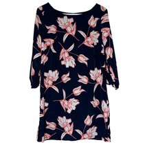Old Navy Dress Womens Medium Navy Blue Pink and White Floral Lightweight... - $14.99
