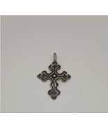 21x32mm Pretty  Cross Sterling Silver Pendant Charm - $30.08 CAD