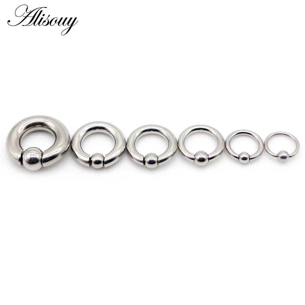 Sporting Alisouy 1pc Big Stainless Steel Captive Hoop BCR Eyebrow Tragus Closure - £23.51 GBP