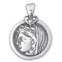 Delphic Stater - Goddess Demeter Sterling Silver Coin Pendant  - £38.36 GBP