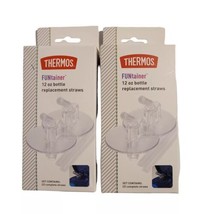 Thermos FUNtainer 12 Oz Bottle Replacement Straws for model F410 &amp; F401 2 Boxes - £9.29 GBP