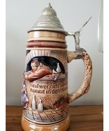 VINTAGE ORIGINAL KING WESTERN GERMANY BEER STEIN 10&quot; LIDDED #373 1/2 - $1,481.55 MXN