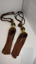 2 PCS Brown Tassel Curtain Tieback Fringe Tie Hanging Rope Holder Decoration - £7.39 GBP