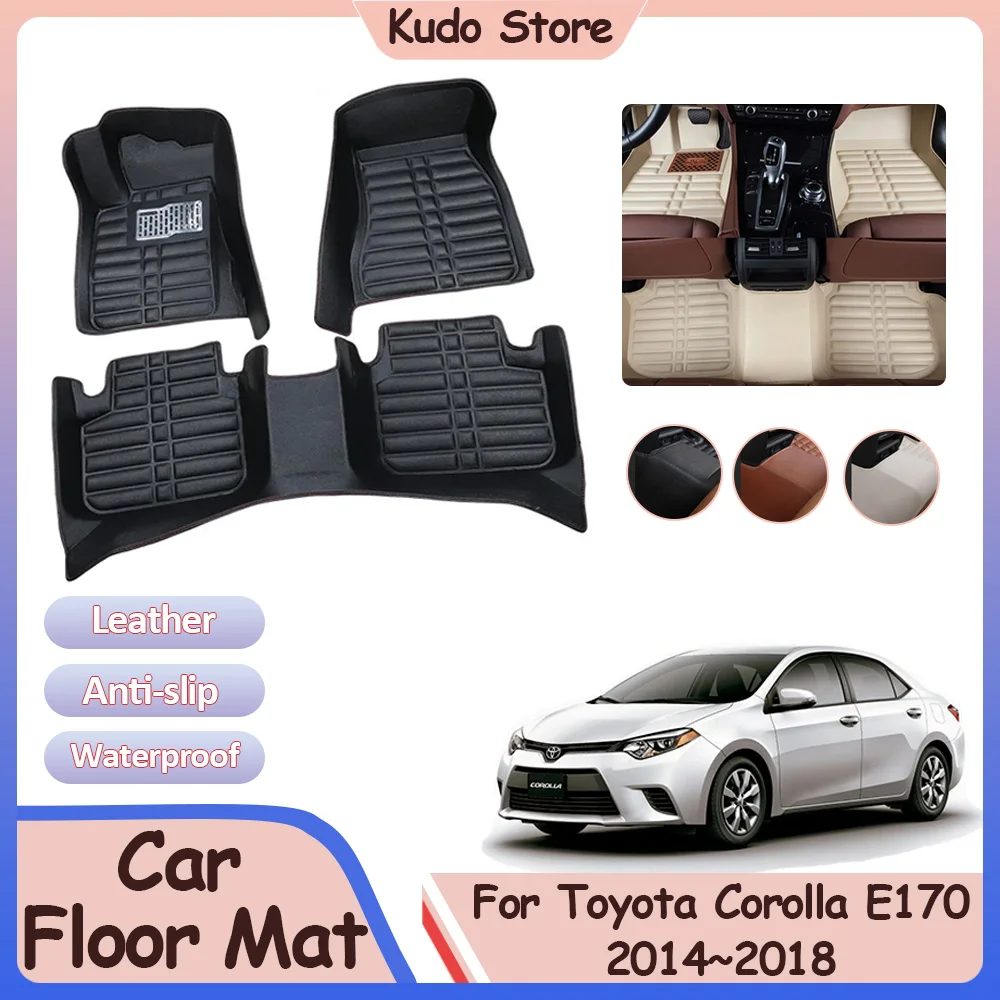 Car Floor Mat for Toyota Corolla E170 SE LE 2014~2018 Leather Panel Liner - £56.81 GBP