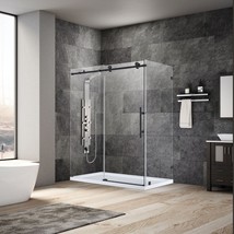 44-48&quot; W x 76&quot; H x 34 1/2&quot; D Shower Enclosure ULTRA-C Matte Black by LessCare - £808.39 GBP