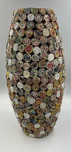 Recycled Paper Tramp Art Decorative Vase Origami Newspaper Magazine Wrap... - $32.39