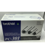 New Brother PC-301 Printing, Fax Cartridge Genuine Black Value pack 2 Ca... - £12.49 GBP